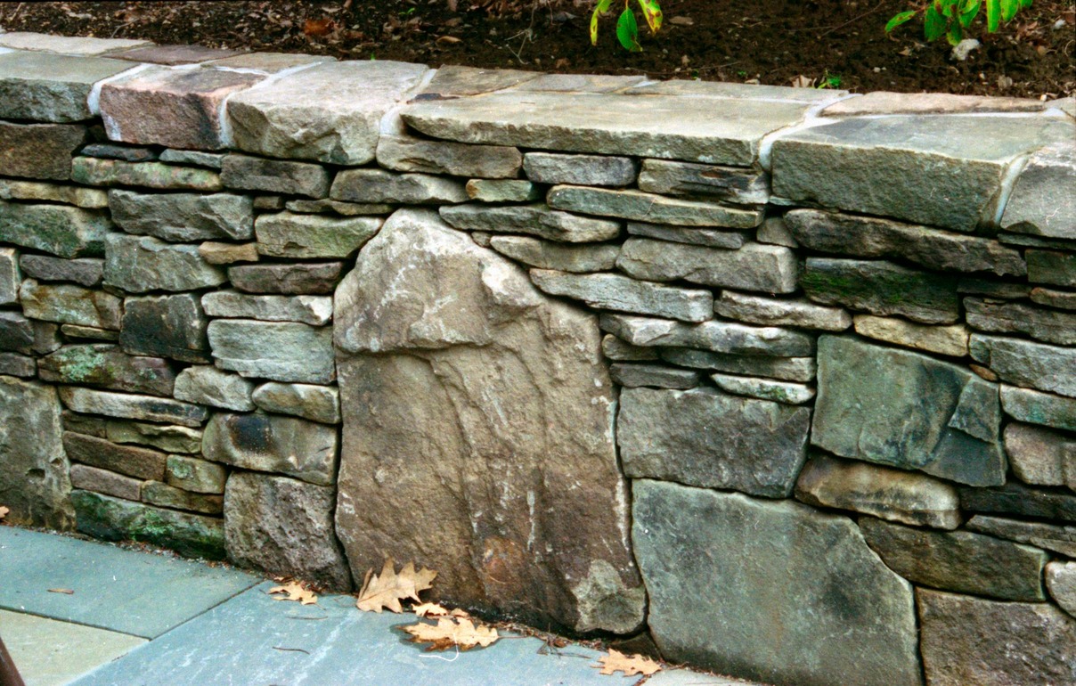 A fieldstone wall in Beverly, MA
