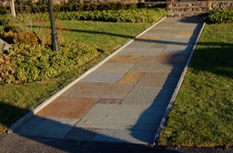 Bluestone walkway with bluestone retaining edge