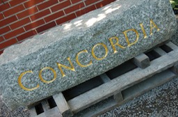 Hand carved granite with 24k gold leaf