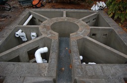 Custom gravity fed 8 chamber trickle filter