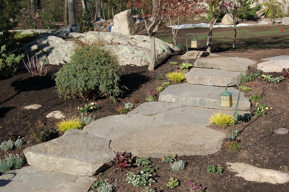 Fieldstone stairs and landings