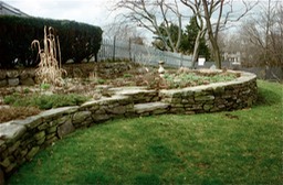 Fieldstone wall and steps in Marblehead, MA
