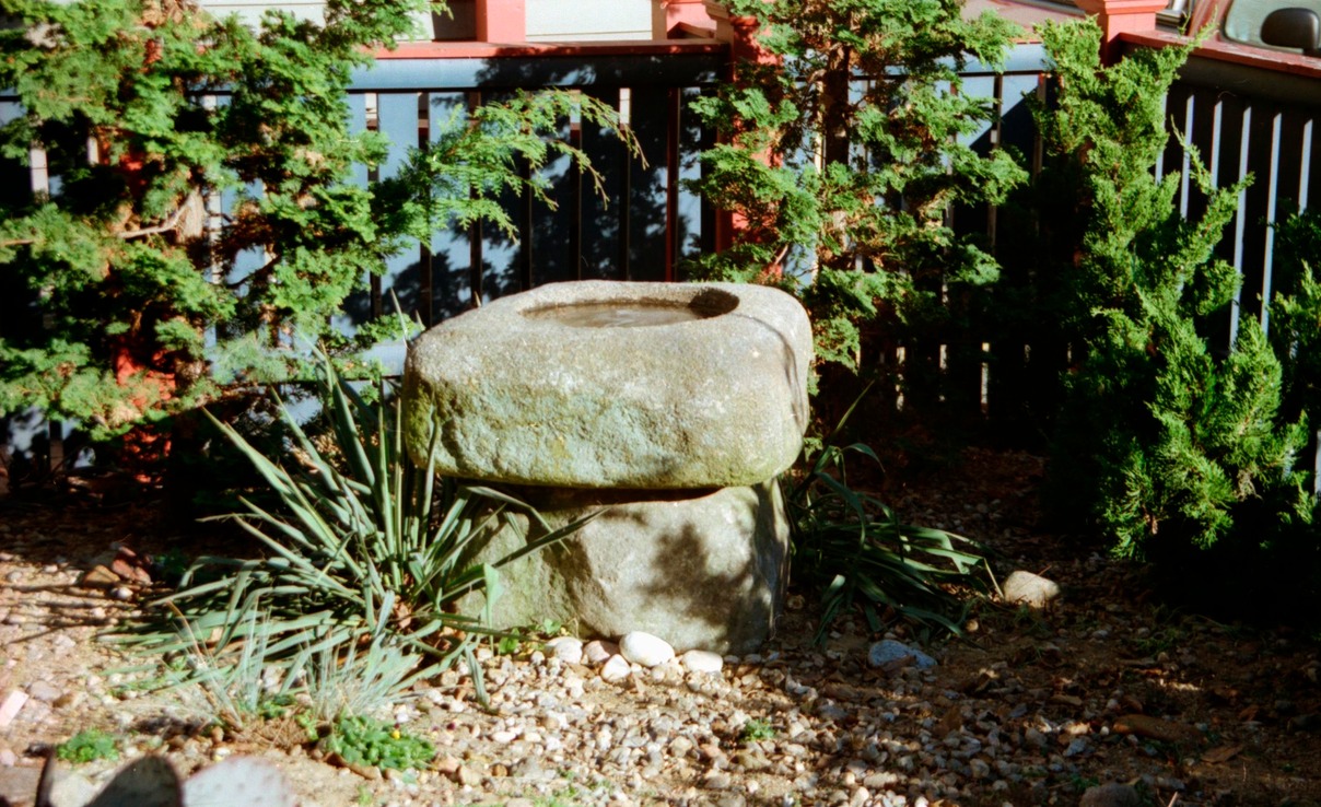 Granite birdbath